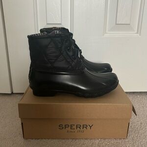 Sperry Black Quilted Waterproof Boots
